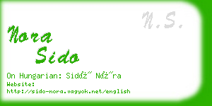 nora sido business card